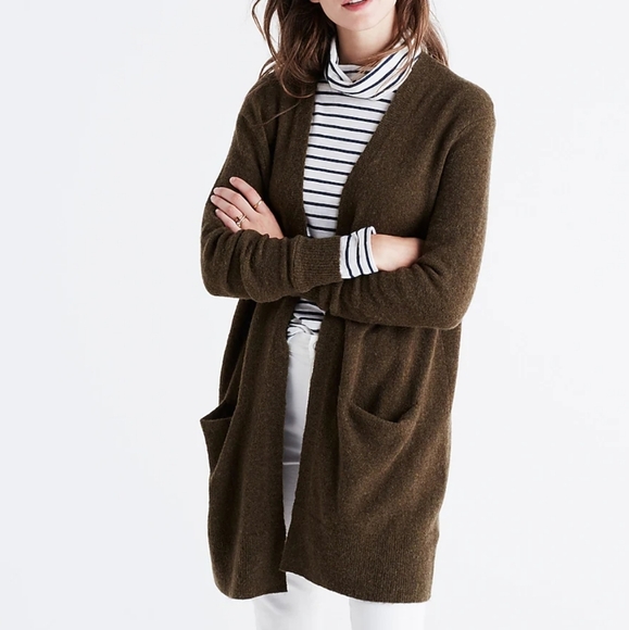 Madewell Ryder Cardigan Sweater Longline Heather Gray Medium M E0185 Wool Alpaca - Picture 9 of 9